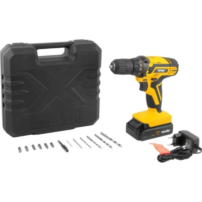 Furadeira e Parafusadeira à Bateria 12V bivolt pfv 012 com Kit de Brocas e Bits vonder - Imagem 4