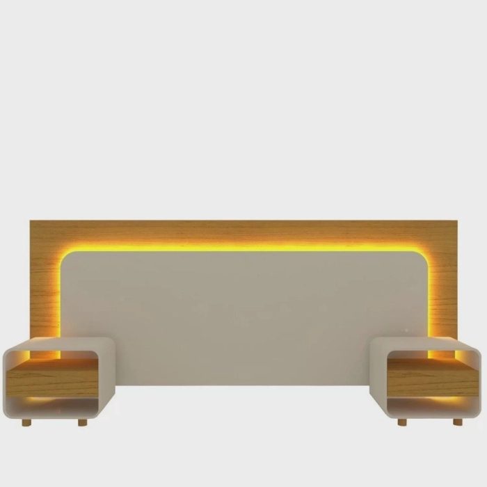 Cabeceira Box Casal com 2 Mesas de Cabeceira com Led Innova - Imagem 3