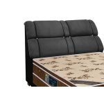 Cabeceira Cama Box Estofada Casal Casal Imperador Suede Cinza/Negro – Simbal