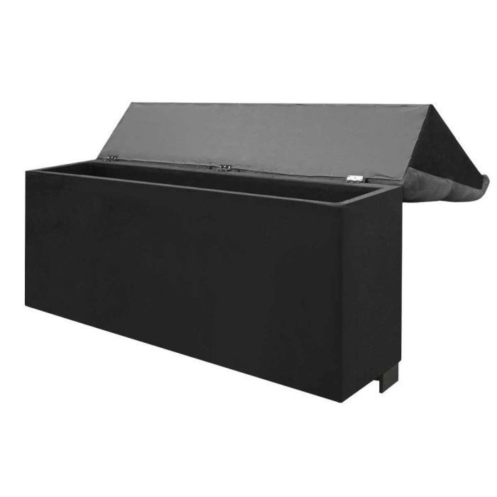 Cabeceira Cama Box Estofada Casal Casal Imperador Suede Cinza/Negro – Simbal - Imagem 2