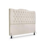 Cabeceira Cama Queen Capitone Sophia Provençal Suede Bege 60 rbl