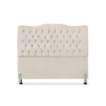 Cabeceira Cama Queen Capitone Sophia Provençal Suede Bege 60 rbl - Imagem 3