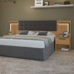 Cabeceira Casal  Queen 160cm 2 Mesas de Cabeceiras com Led Calitan