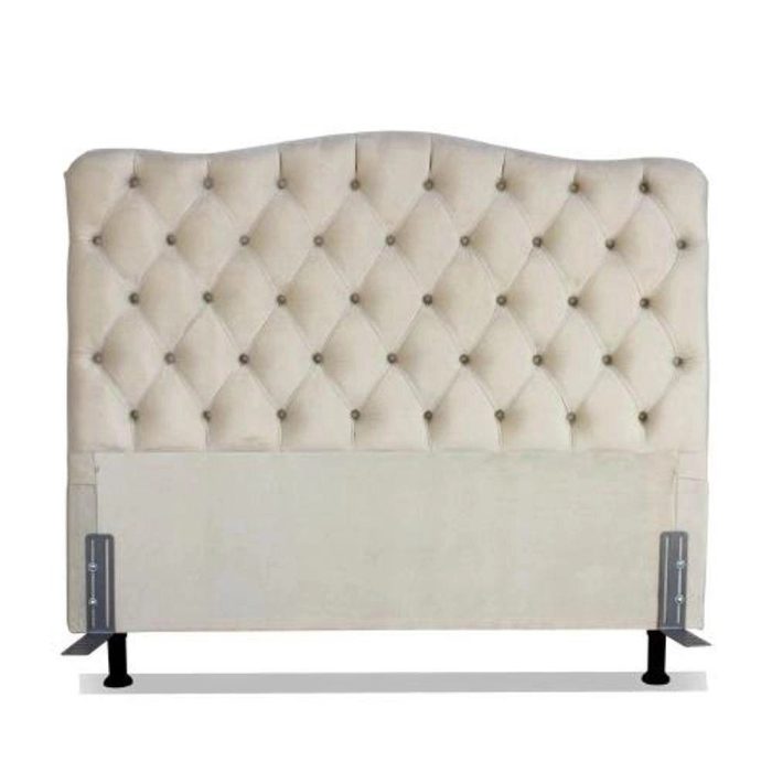 Cabeceira De Cama Box King 195 Cm Dunas Veludo Bege Claro - Imagem 2