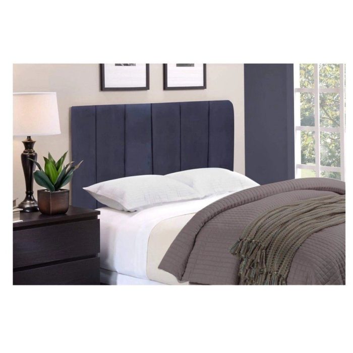 Cabeceira De Cama Box Milão Casal 1,40 Suede Preto - Imagem 1