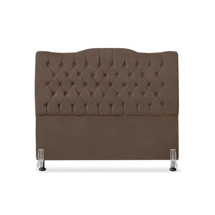 Cabeceira De Cama Box Queen 160cm Dunas – Veludo Marrom - Imagem 2