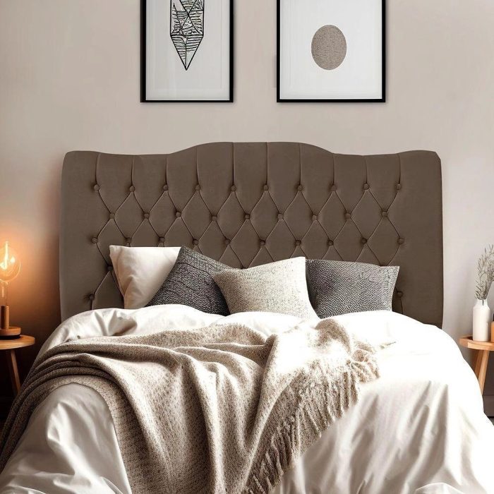 Cabeceira De Cama Box Queen 160cm Dunas – Veludo Marrom - Imagem 3