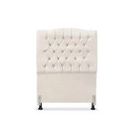 Cabeceira De Cama Box Solteiro 90 Cm Dunas – Veludo Bege Claro. - Imagem 2