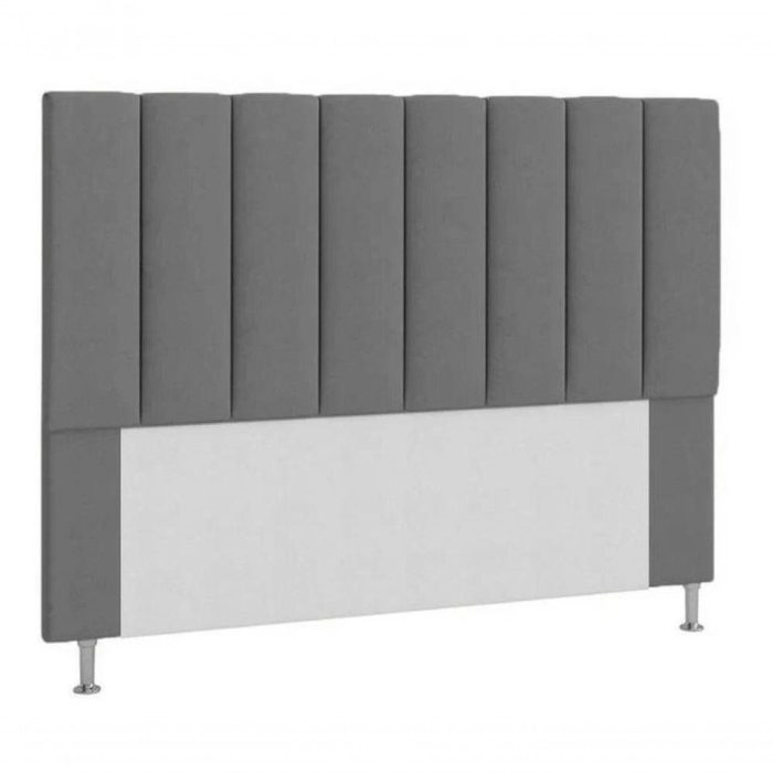 Cabeceira Estofada Cama Box Casal 140 Cm Cinza - Imagem 1