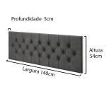 Cabeceira Estofada Painel Suspenso Cama Box Casal 1,40 Quarto Moderno Paris Com Captonê Suede Cinza – Lojas rpm - Imagem 3