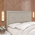 Cabeceira Estofada Para Cama Queen Valência Bege – m. Arapongas
