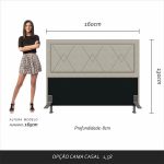 Cabeceira Estofada Para Cama Queen Valência Bege – m. Arapongas - Imagem 3