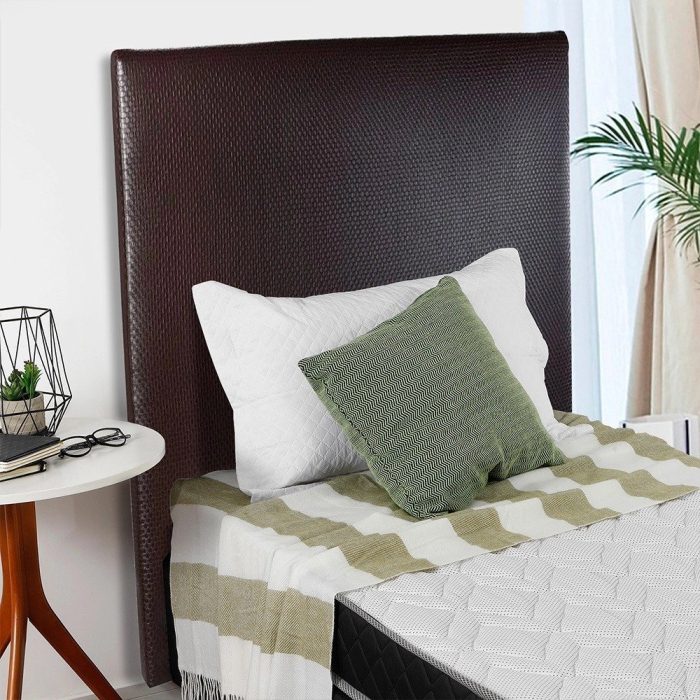 Cabeceira Estofada p Cama Box Solteirão 101cm Marrom Trama bf Colchões - Imagem 1