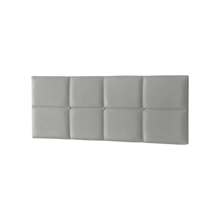 Cabeceira Painel Cama Box Queen Estofada Belize Veludo Cinza Claro - Imagem 2