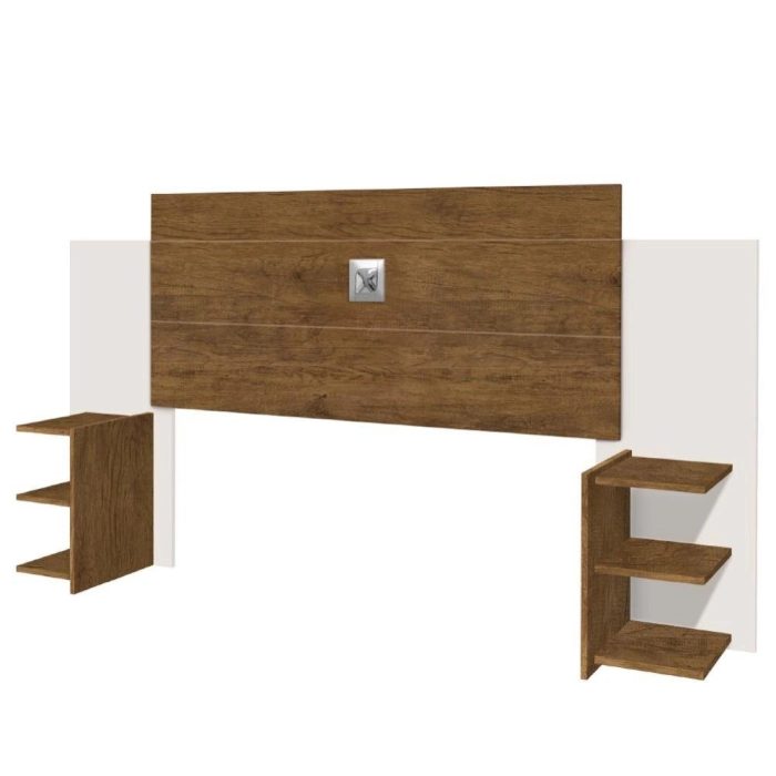 Cabeceira Para Cama Box Casal Regulável 1,40/1,60m Acapulco Jequitibá / Off White J&A - Imagem 1