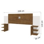 Cabeceira Para Cama Box Casal Regulável 1,40/1,60m Acapulco Jequitibá / Off White J&A - Imagem 3