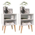 Conjunto 2 Mesas de Cabeceira Nicho Kit Mesinhas Decoração Quarto Retrô – Branco – Lojas rpm