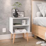 Conjunto 2 Mesas de Cabeceira Nicho Kit Mesinhas Decoração Quarto Retrô – Branco – Lojas rpm - Imagem 3