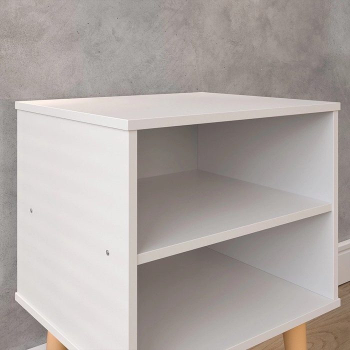 Conjunto 2 Mesas de Cabeceira Nicho Kit Mesinhas Decoração Quarto Retrô – Branco – Lojas rpm - Imagem 4