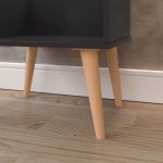 Conjunto 2 Mesas de Cabeceira Nicho Kit Mesinhas Decoração Quarto Retrô – Preto – Lojas rpm - Imagem 5