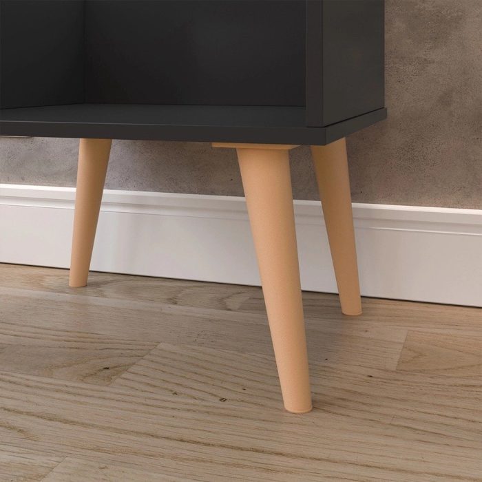 Conjunto 2 Mesas de Cabeceira Nicho Kit Mesinhas Decoração Quarto Retrô – Preto – Lojas rpm - Imagem 5