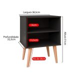 Conjunto 2 Mesas de Cabeceira Nicho Kit Mesinhas Decoração Quarto Retrô – Preto – Lojas rpm - Imagem 6