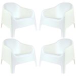 Conjunto 4 Poltronas Brancas para Jardim GardenLife Skarpo
