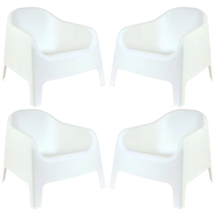 Conjunto 4 Poltronas Brancas para Jardim GardenLife Skarpo - Imagem 1