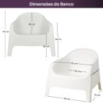 Conjunto 4 Poltronas Skarpo Branca + Mesa Branca Puket - Imagem 2