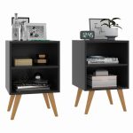 Conjunto Cabeceira Casal 1,40 Julia com Kit 2 Mesas de Cabeceira rpm – Preto – Lojas rpm - Imagem 3