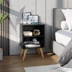 Conjunto Cabeceira Casal 1,40 Julia com Kit 2 Mesas de Cabeceira rpm – Preto – Lojas rpm - Imagem 4