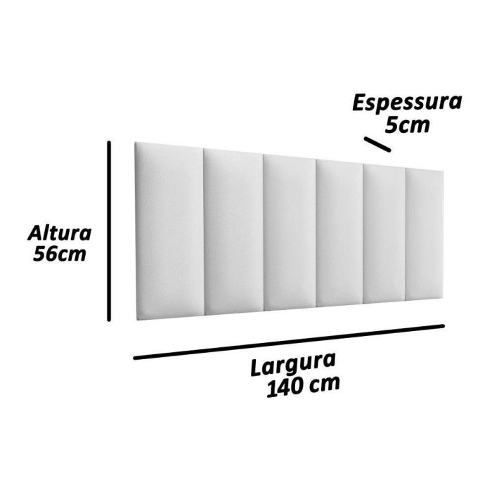Conjunto Cabeceira Casal 1,40 Julia com Kit 2 Mesas de Cabeceira rpm – Preto – Lojas rpm - Imagem 5