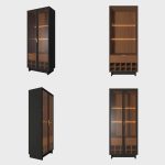 Conjunto Decorativo Cristaleira com Led e Buffet Aparador 160cm TenerifeGunga Preto FoscoNoce G73 – Gran Belo - Imagem 6