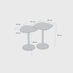 Conjunto Mesa de Canto Keva 40x40x53cm - Imagem 3