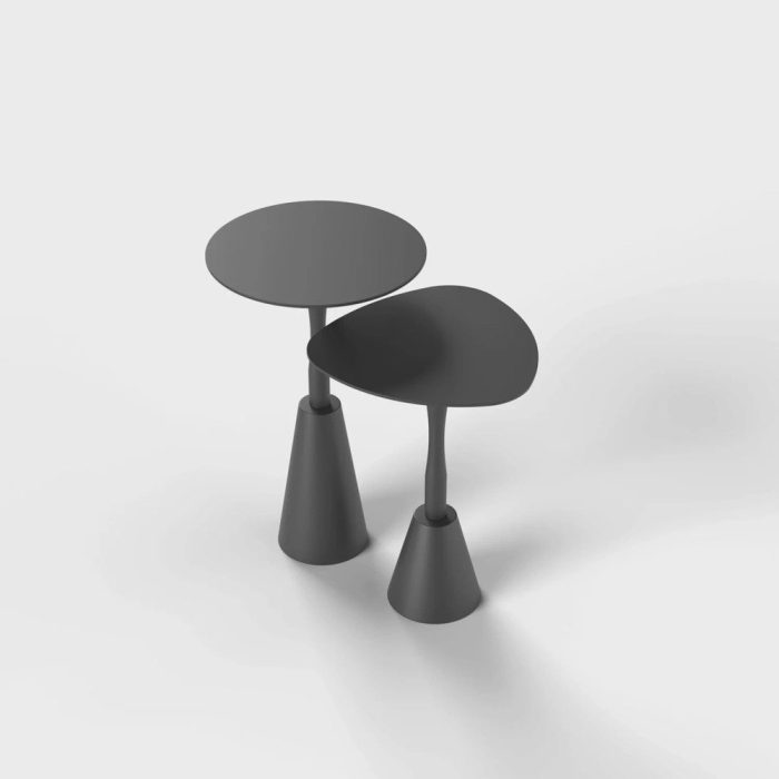 Conjunto Mesa de Canto Napoli 65x40x40cm Preto - Imagem 2