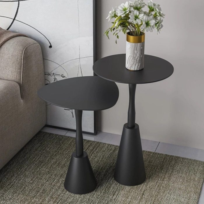 Conjunto Mesa de Canto Napoli 65x40x40cm Preto - Imagem 1