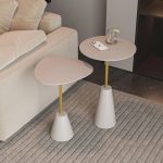 Conjunto Mesa de Canto Napoli Metal 65cm X 40cm X 40cm fendy  dourado