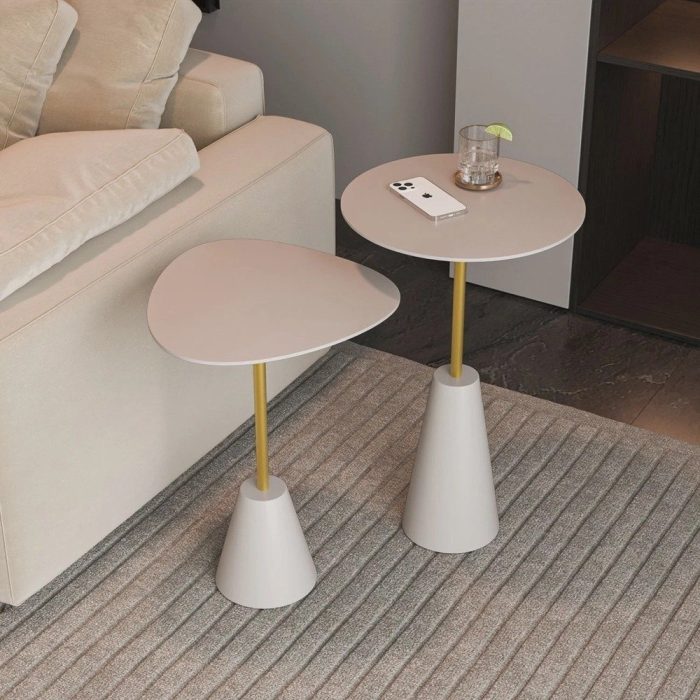 Conjunto Mesa de Canto Napoli Metal 65cm X 40cm X 40cm fendy  dourado - Imagem 1