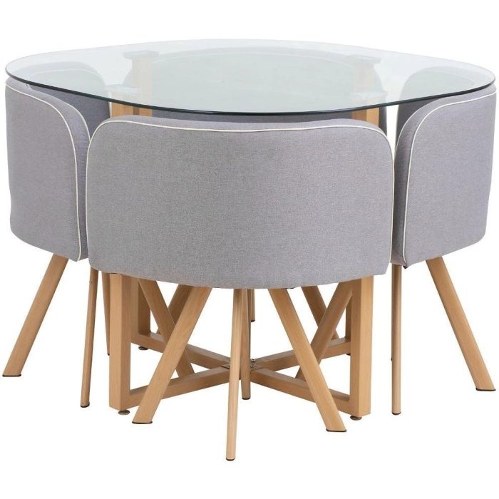 Conjunto Mesa de Jantar Pizza Graph 5 Peças Just Home Collection - Imagem 3