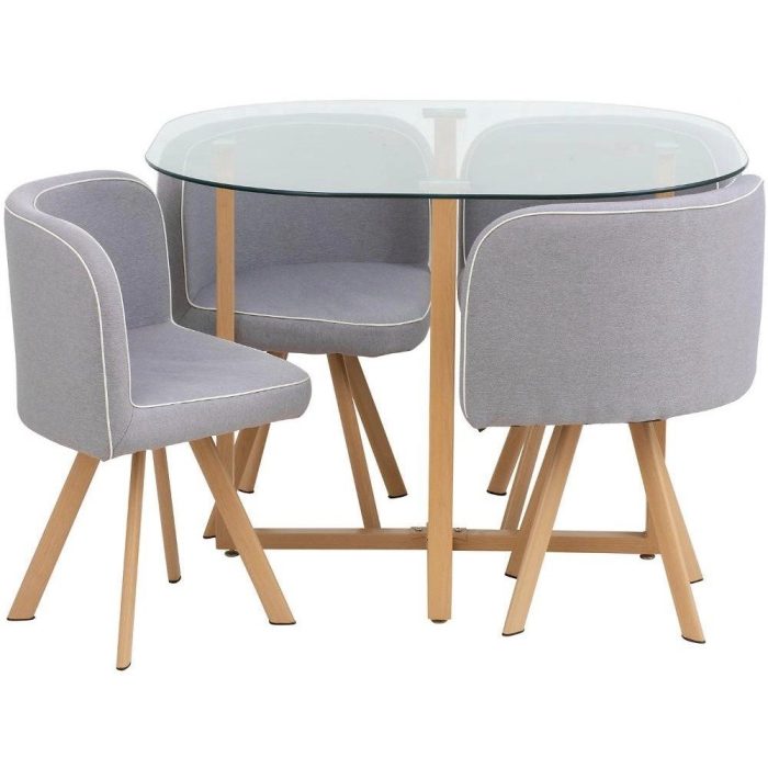 Conjunto Mesa de Jantar Pizza Graph 5 Peças Just Home Collection - Imagem 1