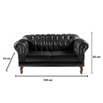 Conjunto Poltronas Dom Pedro Chesterfield Vintage Retrô ( 3 Peças ) preto - Imagem 3