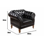 Conjunto Poltronas Dom Pedro Chesterfield Vintage Retrô ( 3 Peças ) preto - Imagem 5