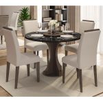 Conjunto Sala De Jantar 4 Cadeiras C/vidro York Imbuia – M. Arapongas
