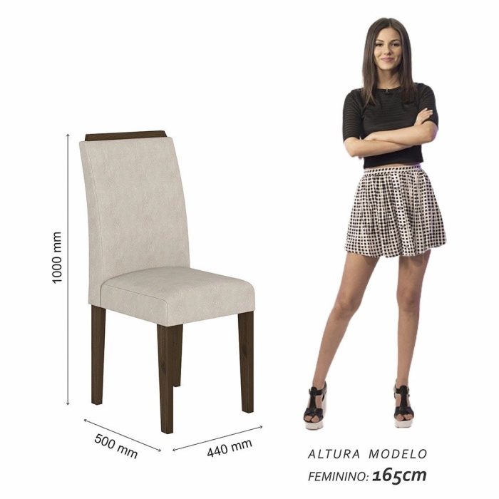 Conjunto Sala De Jantar 4 Cadeiras C/vidro York Imbuia – M. Arapongas - Imagem 3
