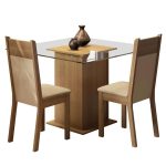Conjunto Sala De Jantar Madesa Moni Mesa Tampo De Vidro Com 2 Cadeiras - Imagem 2