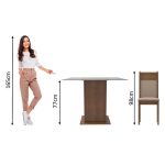 Conjunto Sala De Jantar Madesa Moni Mesa Tampo De Vidro Com 2 Cadeiras - Imagem 3