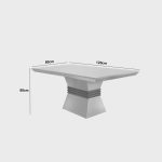 Conjunto Sala De Jantar Mesa Clarice 120X80Cm Tampo VidroMdf Canto Reto Com 4 Cadeiras Valentina - Imagem 3