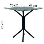 Conjunto Sala De Jantar Mesa Thais Com 4 Cadeiras 0,70m Granito Ocre Preto/Floral Artefamol - Imagem 2
