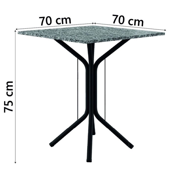 Conjunto Sala De Jantar Mesa Thais Com 4 Cadeiras 0,70m Granito Ocre Preto/Floral Artefamol - Imagem 2