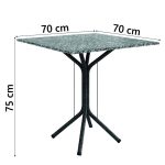 Conjunto Sala De Jantar Mesa Thais Com 4 Cadeiras Diva 0,70m Granito Preto Craquelado/Folha Artefamol - Imagem 3